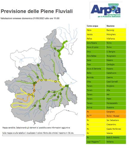bollettino piene 21 maggio 2023