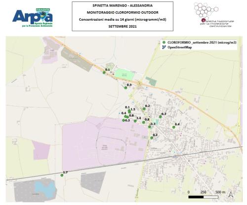 Monitoraggio cloroformio outdoor settembre 2021