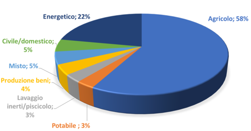 Tipologie d’uso delle utenze inserite nel sistema modellistico MIKE HYDRO Basin.