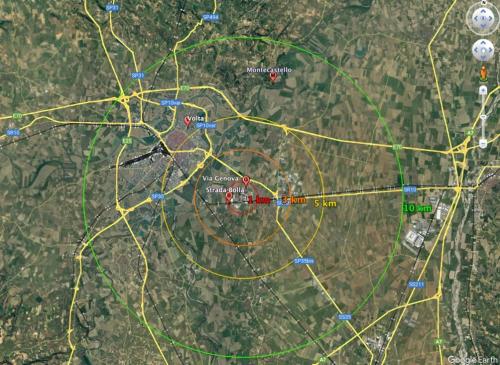 Localizzazione geografica delle postazioni di monitoraggio dei PFAS nelle deposizioni e in aria