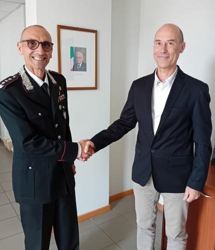 Il Colonnello Valerio Cappello e il Direttore generale di Arpa Piemonte Secondo Barbero