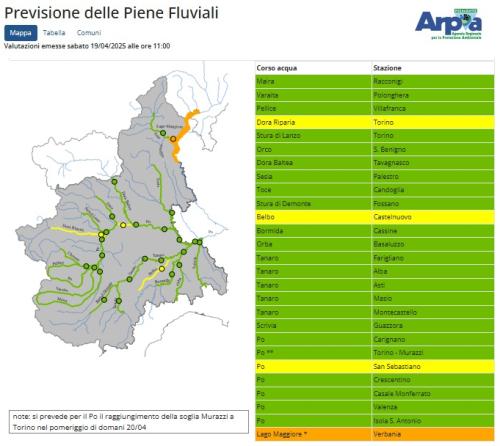 bollettino piene 19 aprile 2025