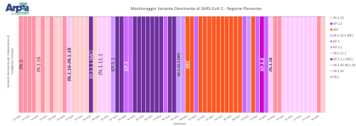 Varianti di SARS-CoV-2 dominanti a Castiglione Torinese fino a maggio e giugno 2025