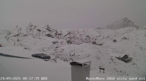 Neve fresca delle ultime 24 ore sul Monte Moro, Macugnaga (VB)