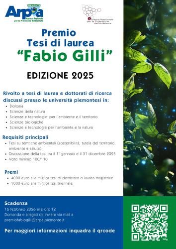 Premio tesi di laurea "Fabio Gilli" locandina
