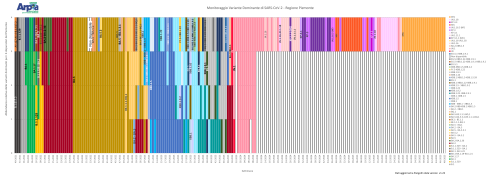 Andamento delle varianti di SARS-CoV-2 dominanti in Piemonte fino a novembre 2025