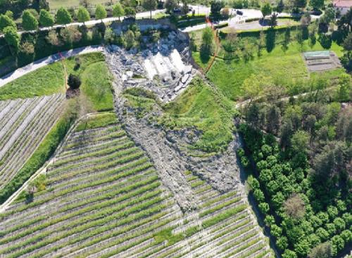 Fenomeno franoso sviluppatosi in collina di Torino nell’evento aprile 2025