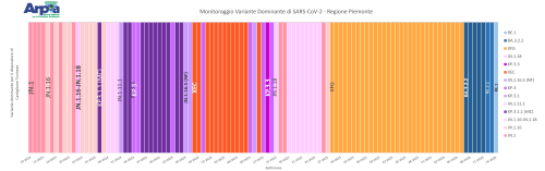 Varianti di SARS-CoV-2 dominanti a Castiglione Torinese fino a marzo 2026