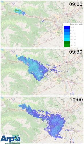 Dal sistema radarmeteorologico di Bric della Croce