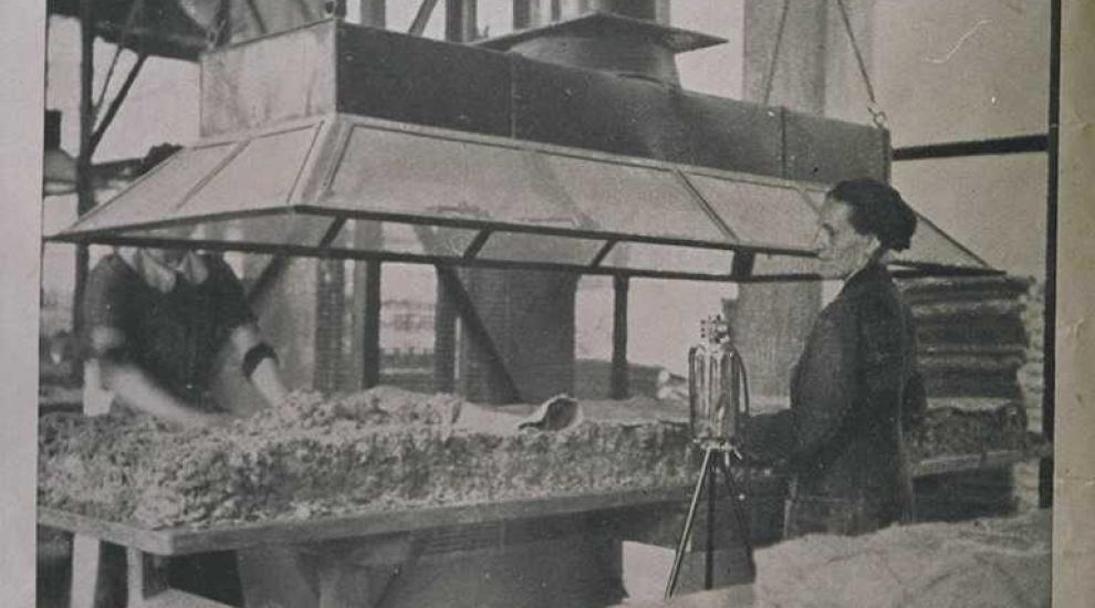 fotografie sono tratte da VIGLIANI E.C.: “Studio sulla asbestosi nelle manifatture di amianto” Ente nazionale prevenzione infortuni, Torino, 1940 