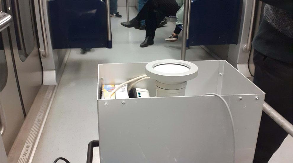 Campionamento in aria all’interno di carrozza della Metropolitana di Torino (19/03/2021)