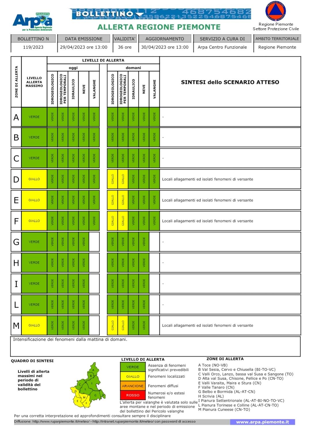 allerta gialla 29 aprile 2023