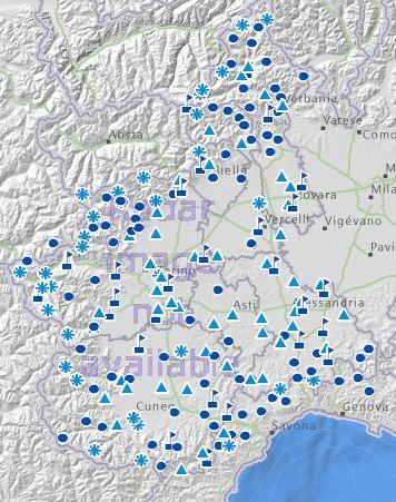Spazializzazione delle stazioni di Arpa Piemonte