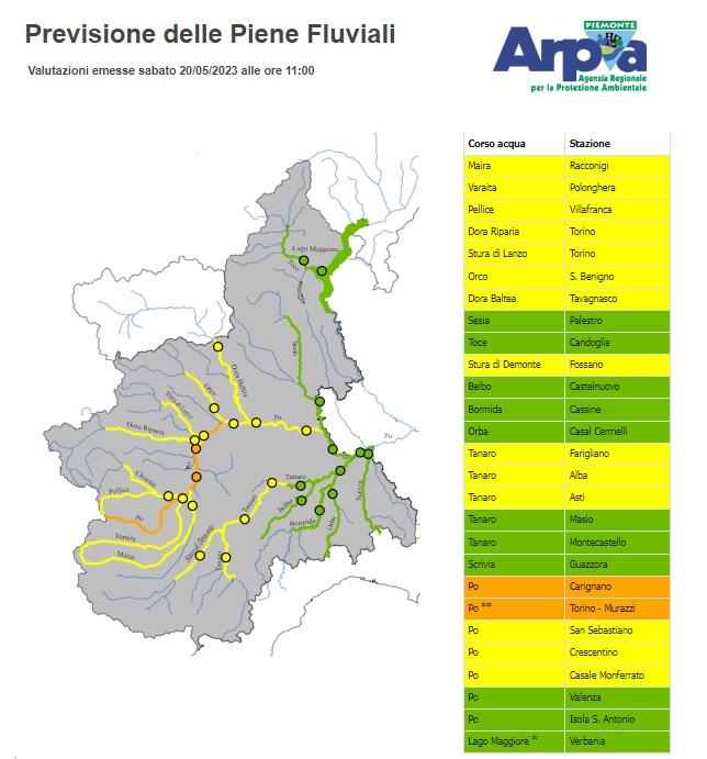 bollettino piene 20 maggio 2023
