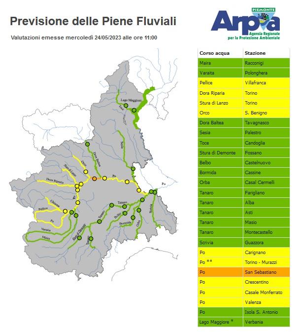bollettino piene 24 maggio 2023
