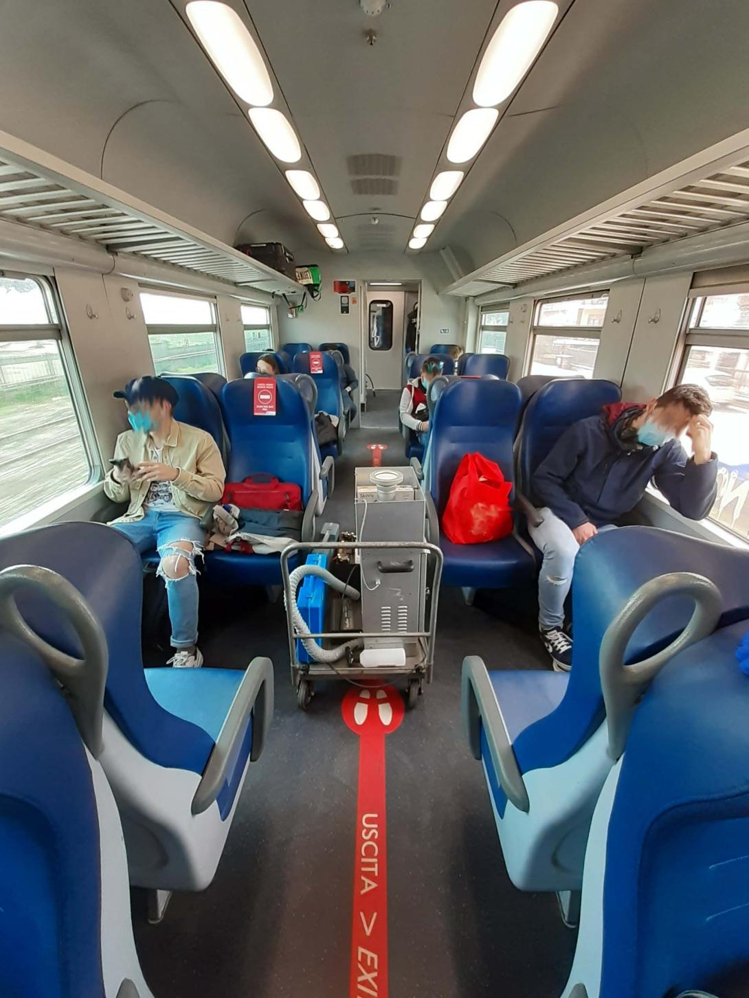 Campionamento in aria sul treno regionale Cuneo-Torino  (26/03/2021) 