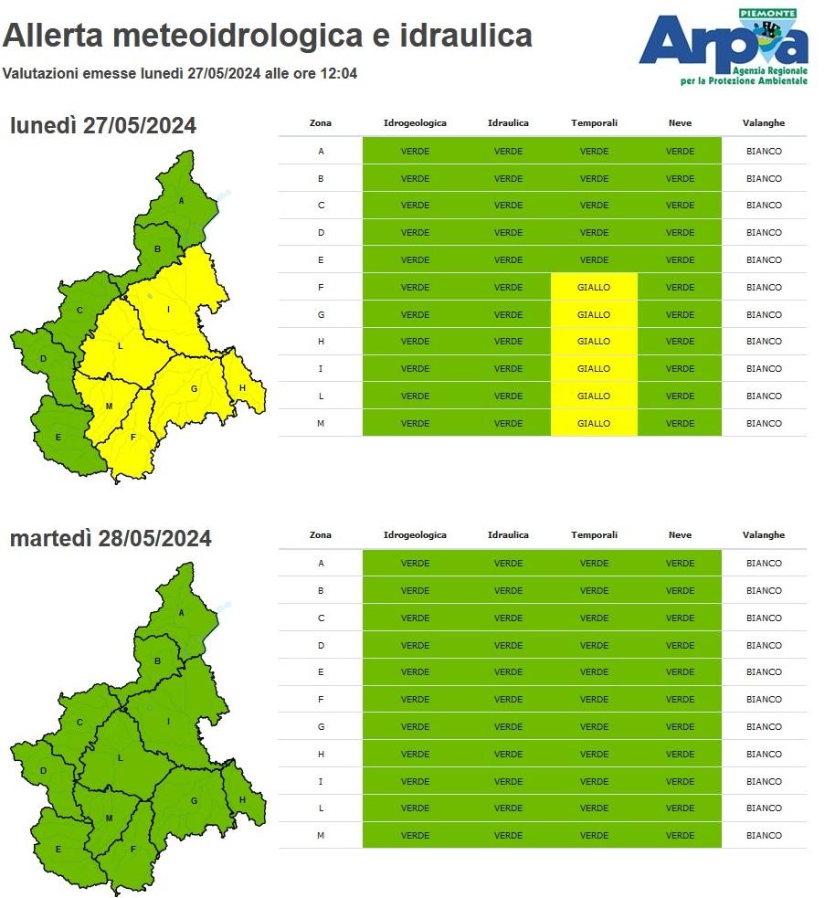 bollettino allerta 27 maggio 2024