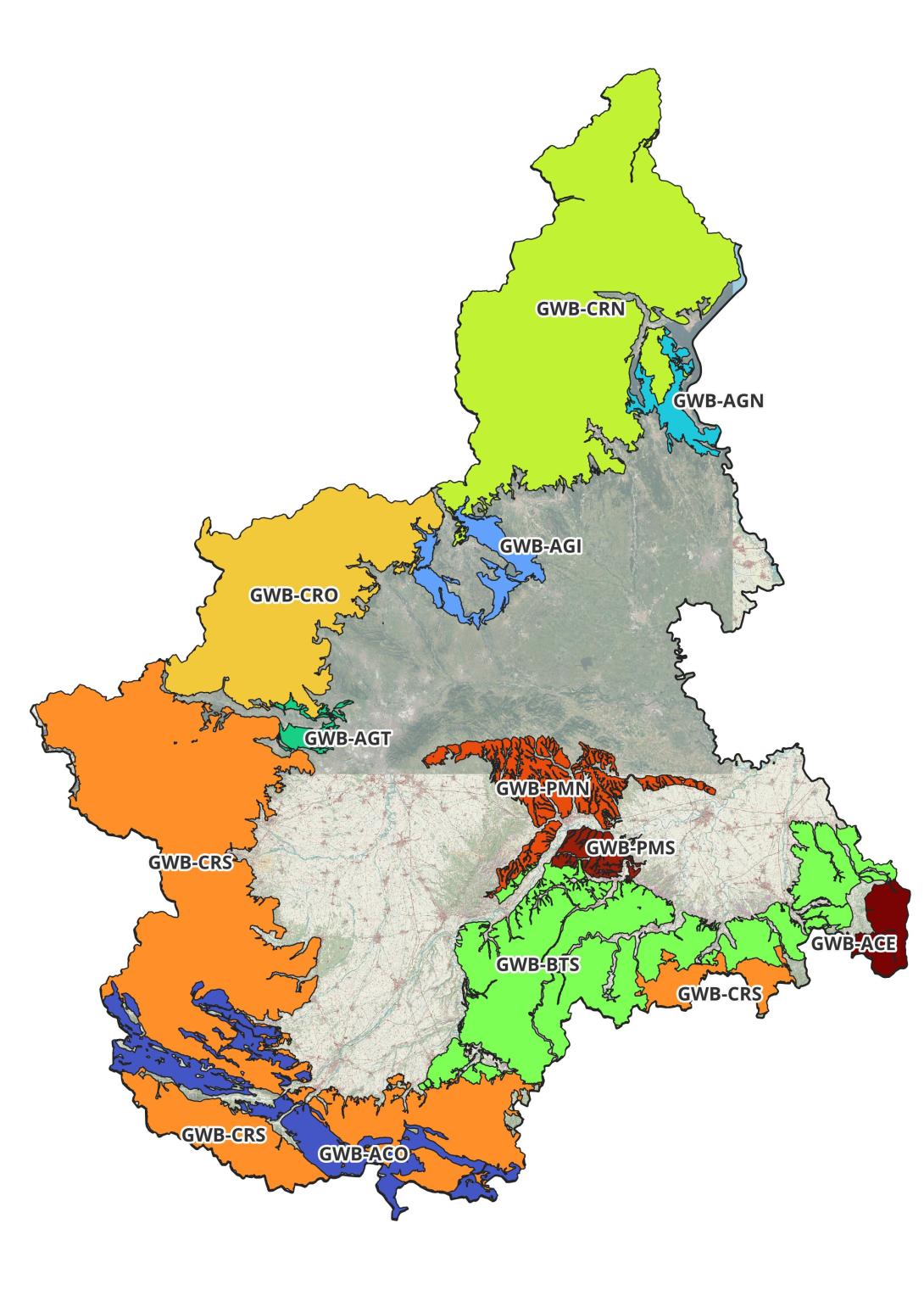 Corpi idrici  del sistema collinare e montano