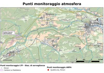 Punti monitoraggi atmosfera