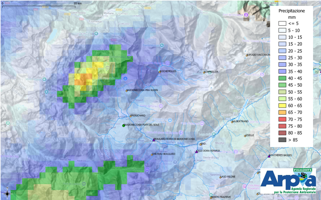  Stima della precipitazione del 30 giugno 2025 da sistemi radarmeteorologici corretta con pluviometri