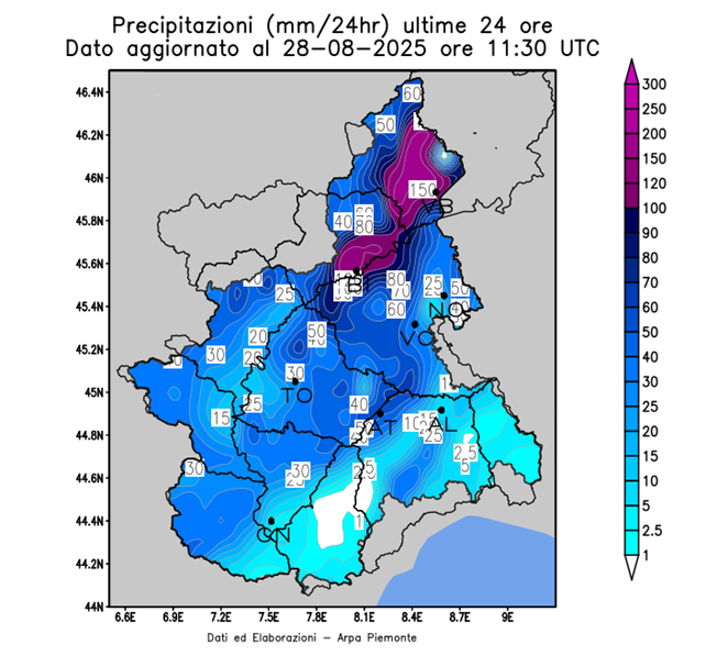 Precipitazioni ultime 24 ore