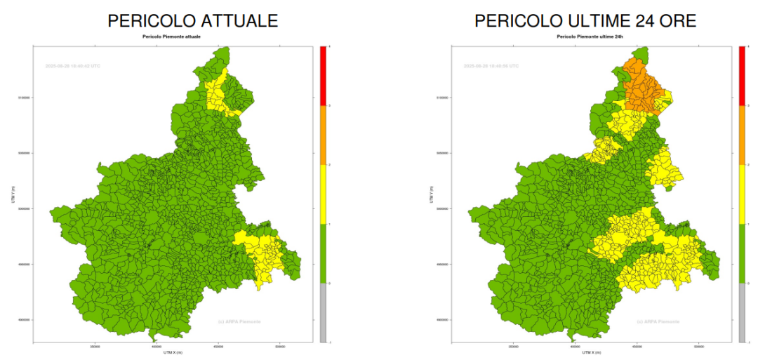 Mappe del pericolo idrogeologico ed idraulico del 28 agosto 2025