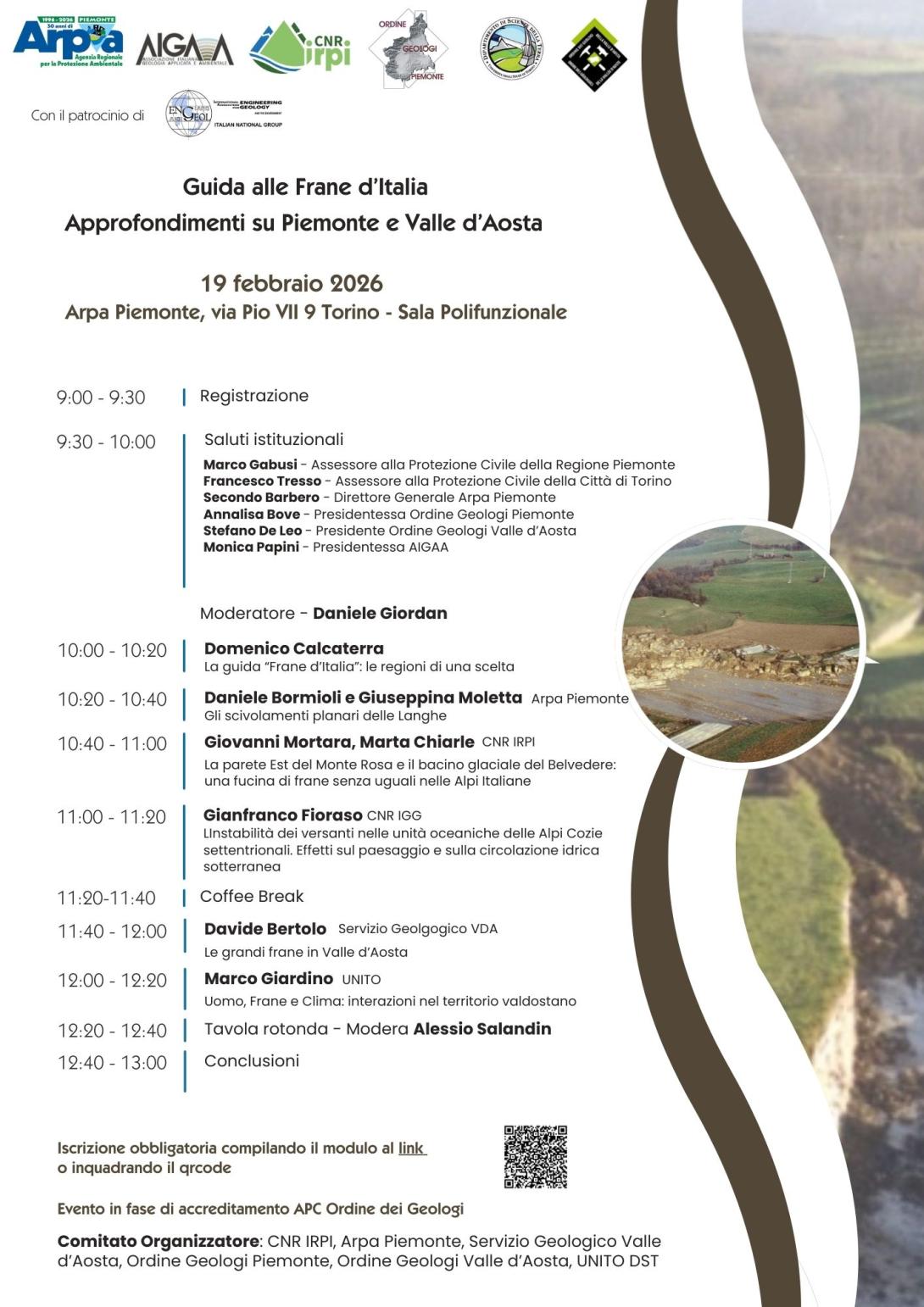 Guida alle frane d'italia programma