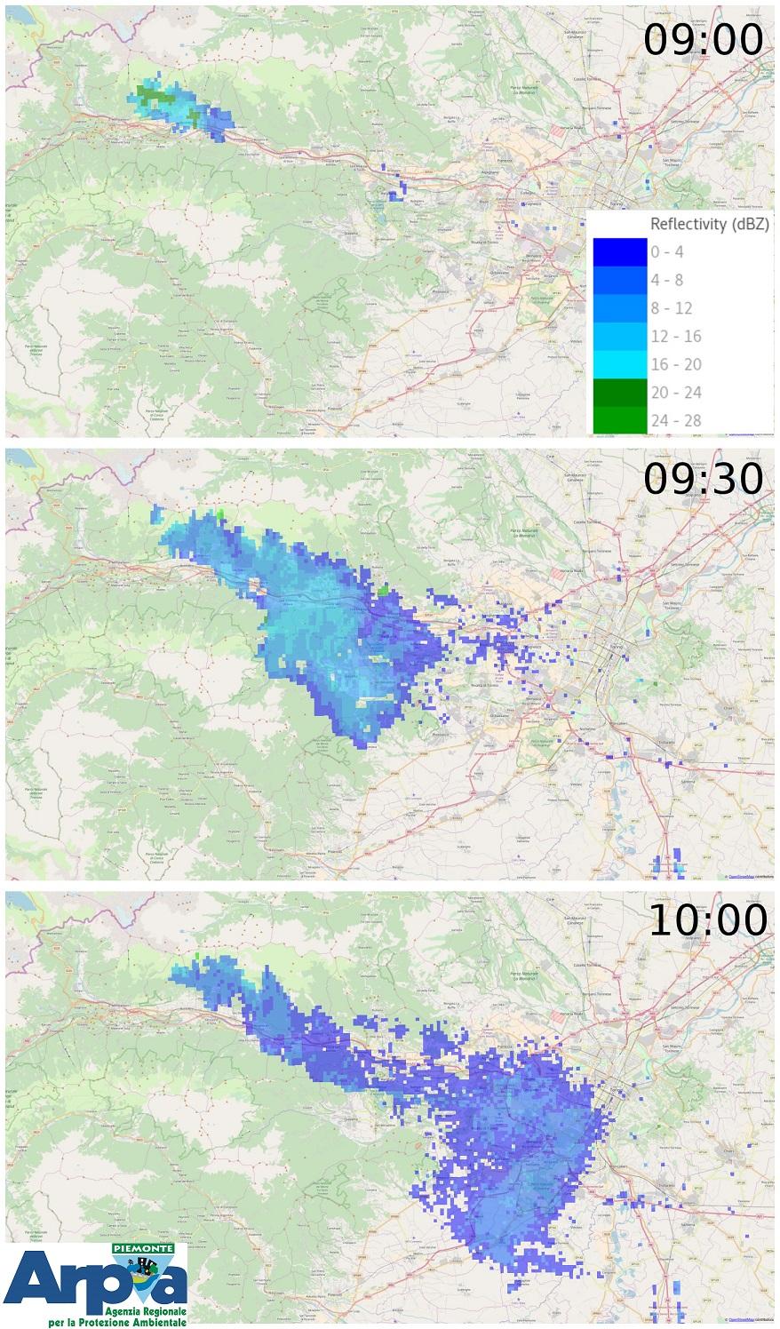  Dal sistema radarmeteorologico di Bric della Croce