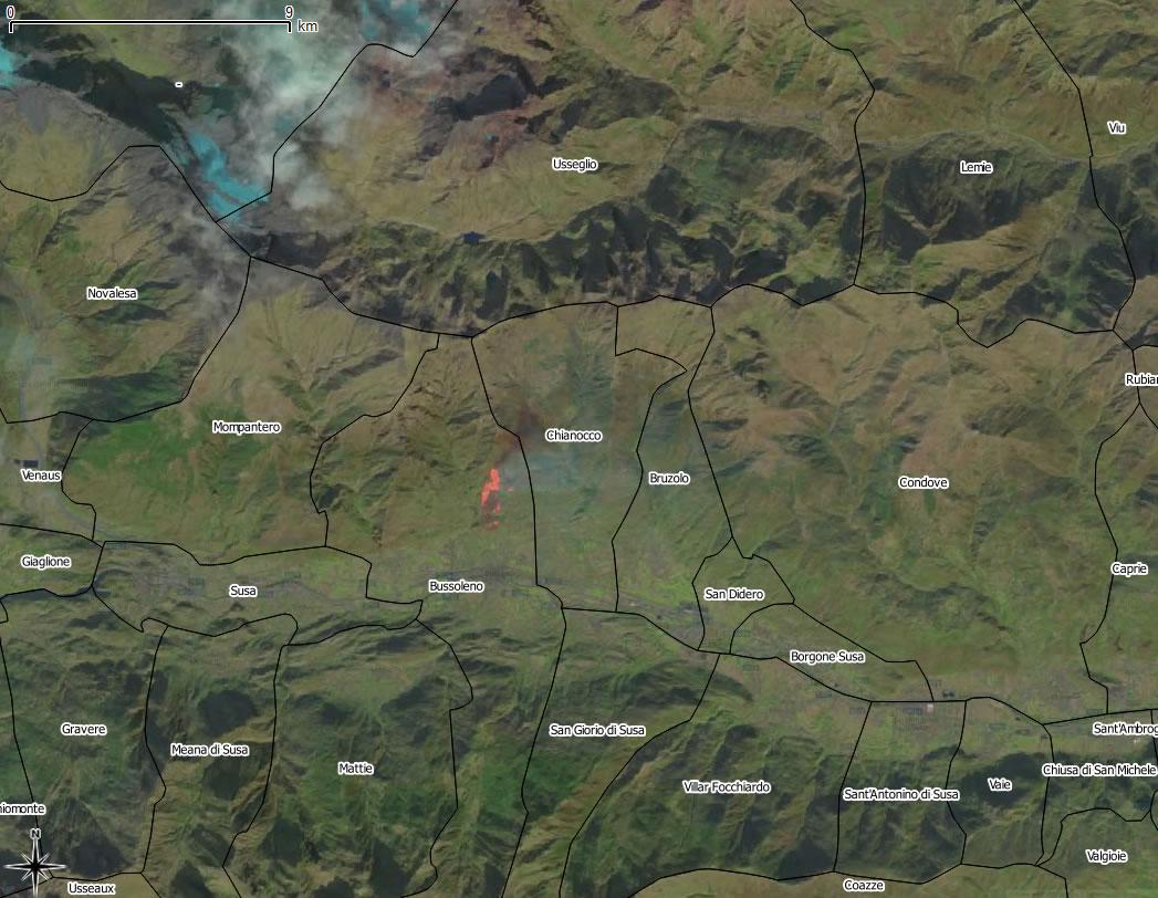  lL'immagine tri-spettrale da Landsat 8 delle ore 12.17 locali del 22.10.2017