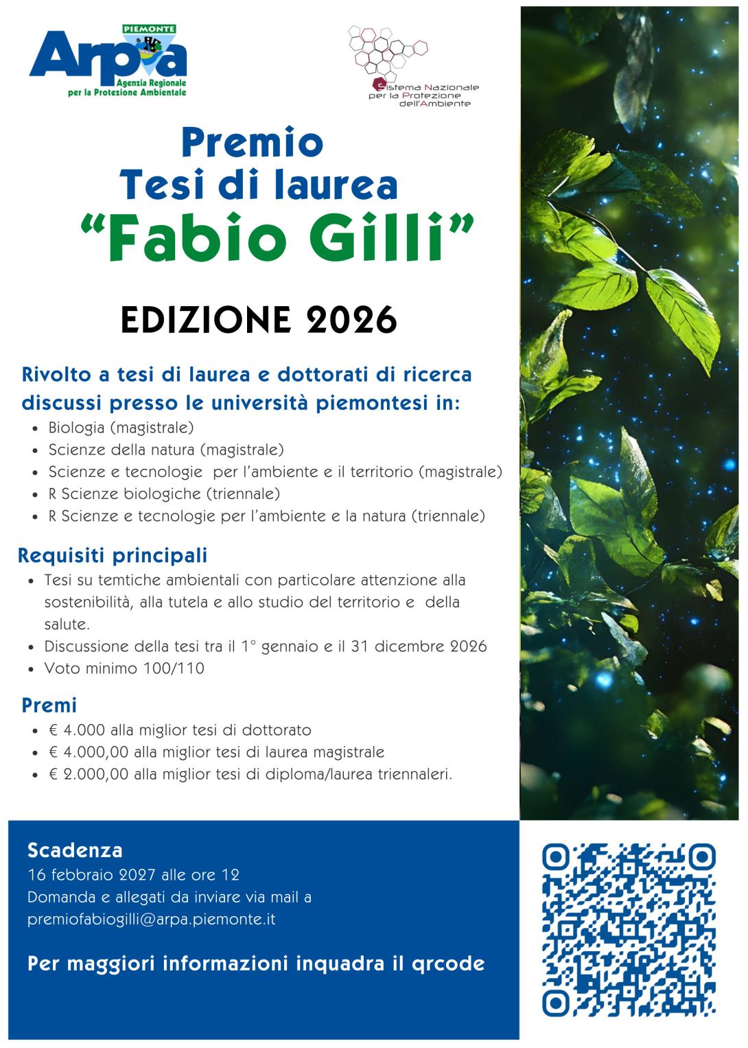 Premio Fabio Gilli 2026 locandina